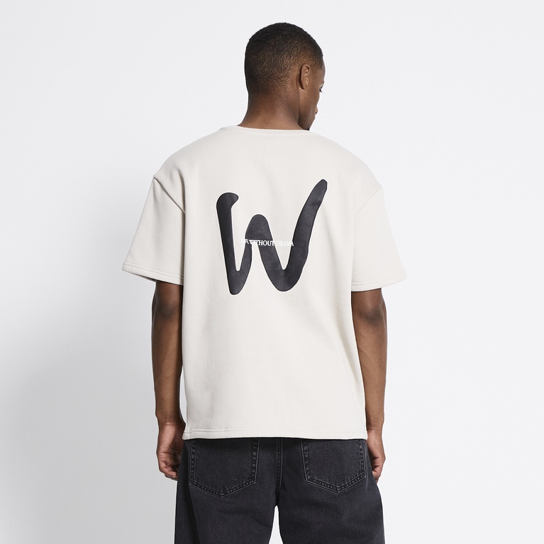 Printed sweat tee "Again"